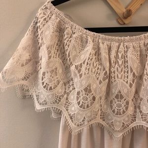 NWT Off shoulder White/ivory lace dress Small
